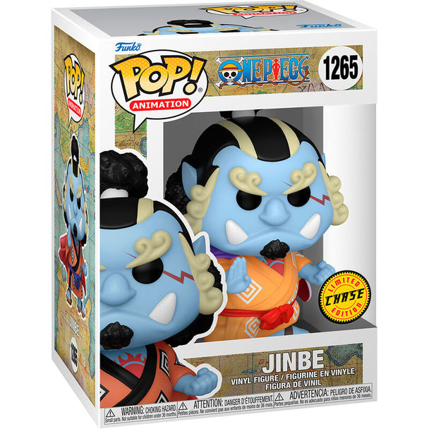 Figurine Funko POP Jinbe Chase de One Piece, vinyle 9 cm dans sa boîte vitrine officielle FUNKO