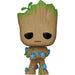 Vue rapprochée de la figurine Groot avec Grunds Funko POP Marvel, détails colorés et finition soignée