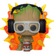Vue rapprochée de la figurine Funko POP Groot avec détonateur, détail des couleurs et du design