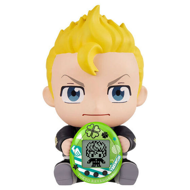 Packaging officiel BANDAI de la figurine Tokyo Revengers Hugmy Tamagotchi Takemichi avec illustrations et informations produit