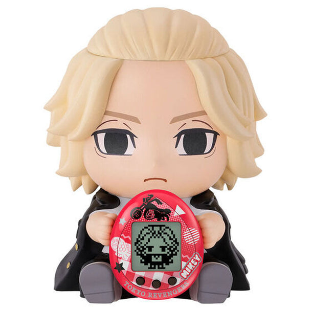 Packaging officiel BANDAI de la figurine Tokyo Revengers Hugmy Tamagotchi Manjiro Sano avec illustrations colorées