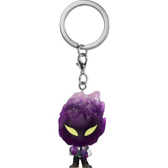 Zoom sur le porte-clés Pocket POP Kurogiri My Hero Academia montrant la qualité et la finition Funko