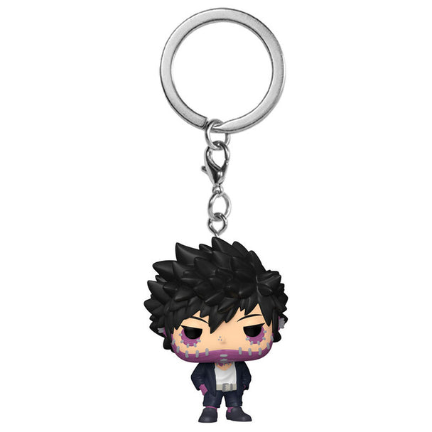 Zoom sur le porte-clés Pocket POP Kurogiri exclusif FUNKO, montrant les couleurs et finitions précises