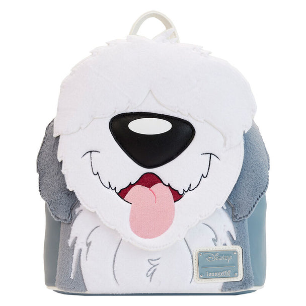 Vue de face du sac à dos Loungefly Disney La Petite Sirène Max en cuir vegan avec détails dorés