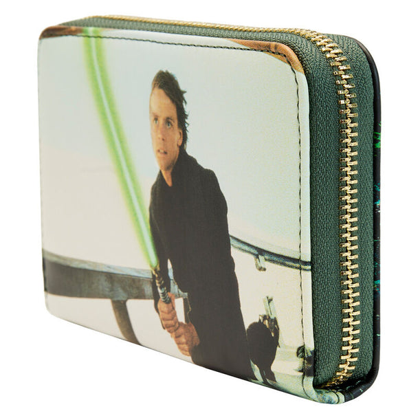 Fermeture zippée métallique robuste du portefeuille Loungefly avec design inspiré de Star Wars Retour du Jedi