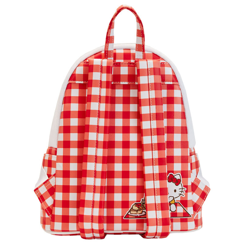 Photo du sac à dos Loungefly Hello Kitty porté sur l'épaule, illustrant le confort des bandoulières
