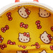 Photo rapprochée de la fermeture éclair robuste et des finitions du sac à dos Loungefly Hello Kitty