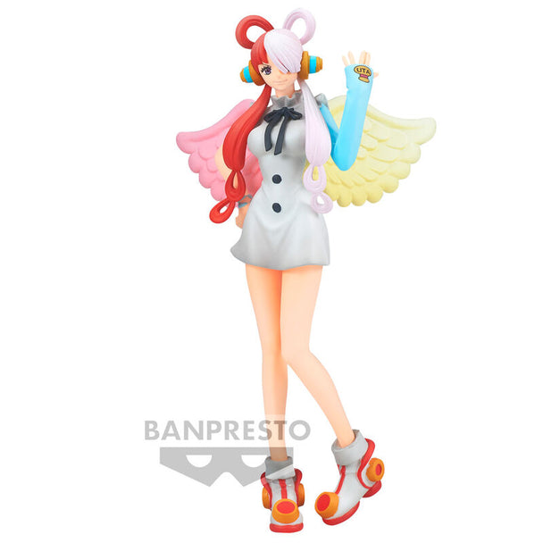 Figurine Uta de 16 cm issue de la série Grandline One Piece Film Red par BANPRESTO, vue de face avec détails soignés.