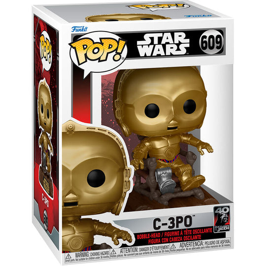 Figurine Funko POP C-3PO Star Wars 40ème anniversaire en vinyle 12 cm dans sa boîte vitrée