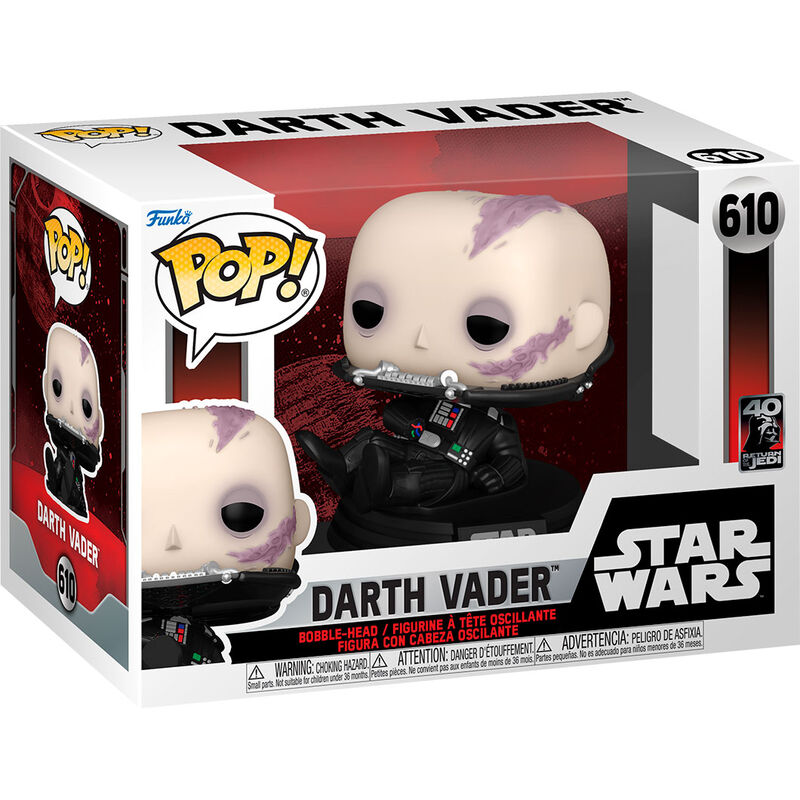 Figurine Funko POP Darth Vader 40e anniversaire Star Wars, vinyle 12 cm dans sa boîte vitrine transparente