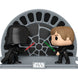 Figurine POP FUNKO Luke Skywalker édition 40e anniversaire Star Wars, tenant son sabre laser bleu en position de combat