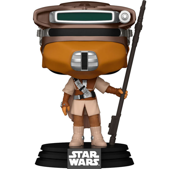 Détail de la figurine Funko POP Princesse Leia Star Wars 40e anniversaire montrant les couleurs et le design