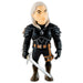 Profil latéral de la figurine Geralt 12cm MINIX montrant son épée et armure détaillée