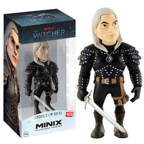 Figurine Geralt de The Witcher MINIX vue de face avec détails précis et couleurs vives