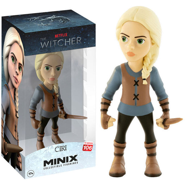 Figurine Ciri The Witcher de 12 cm vue de face avec détails précis des vêtements et armes