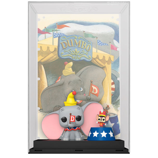 Détail de la figurine POP Dumbo montrant les grandes oreilles et le chapeau emblématique.