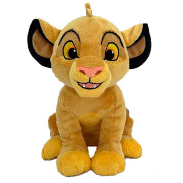 Peluche Simba de Disney Le Roi Lion de 35 cm, douce et détaillée, parfaite pour les enfants et fans du film.