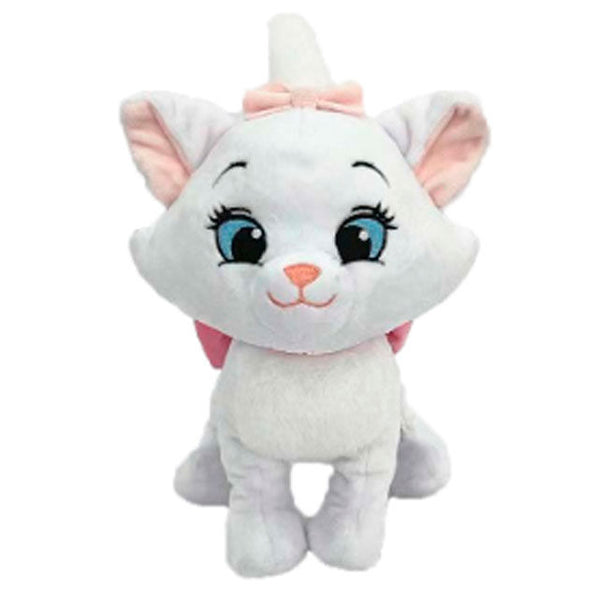 Peluche Marie des Aristochats Disney de 35 cm vue de face avec détails soignés et pelage blanc doux