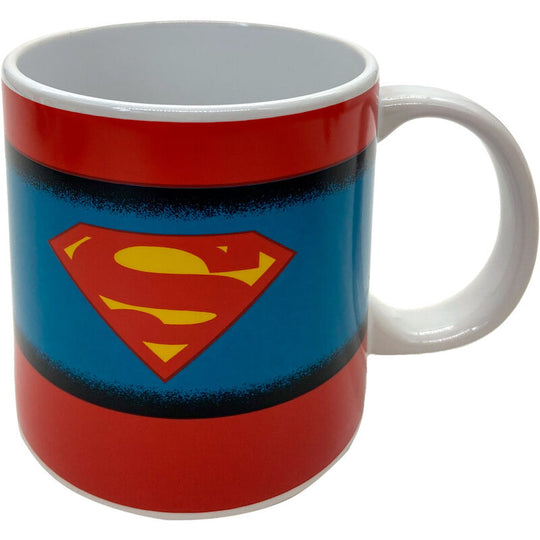 Mug en céramique blanc avec logo Superman rouge et jaune DC Comics, capacité 325ml