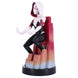 Vue latérale de la figurine Spider Gwen tenant un smartphone en charge