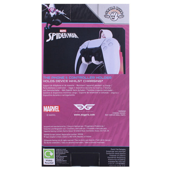 Figurine Marvel Spider Gwen Cable Guy avec manette Xbox Series X sur bureau