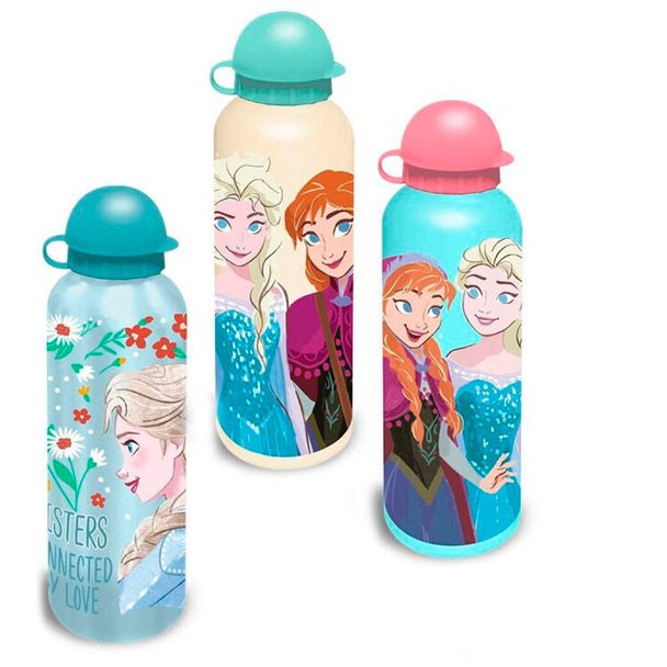 Gourde Disney Frozen en aluminium 500ml avec design coloré de personnages Frozen