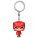 Porte-clés FUNKO The Flash avec vue latérale sur la figurine attachée à un anneau métallique robuste.