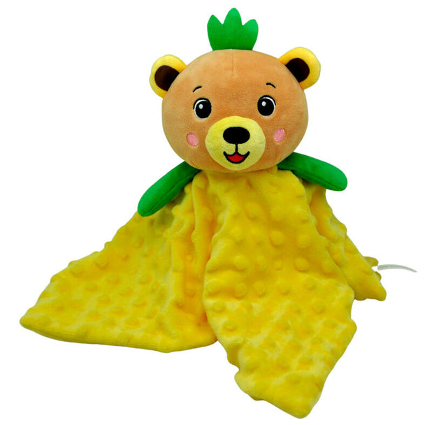 Image de la peluche Bubba Tropibear Frootimals montrant sa texture moelleuse et ses détails sécurisés.