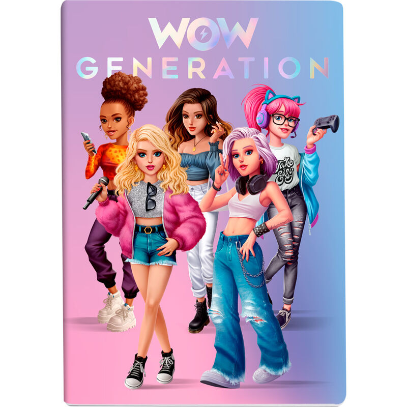 Présentation des trois carnets A5 WOW GENERATION empilés sur une surface claire