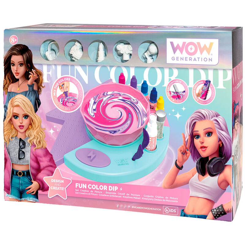 Emballage du kit avec 5 embouts de crayon représentant les personnages WOW girls