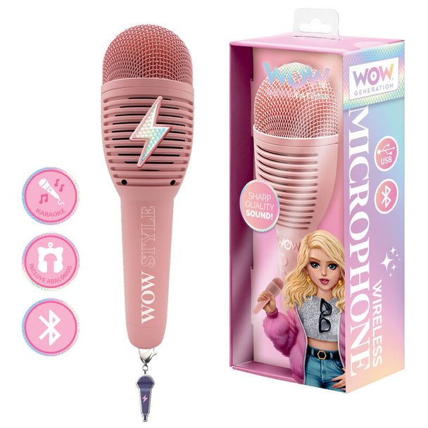 Microphone enfant WOW Generation avec fonction enregistreur et effets audio, parfait pour concerts et répétitions