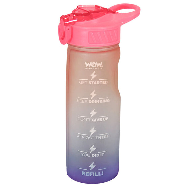 Bouteille WOW GENERATION 500ml vue de face avec bouchon fermé, design moderne et coloris attrayant