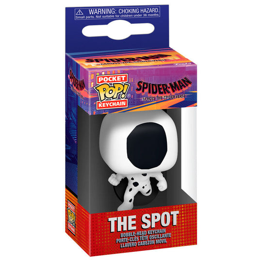 Porte-clés Pocket POP FUNKO Marvel Spiderman The Spot vue de face avec détails colorés