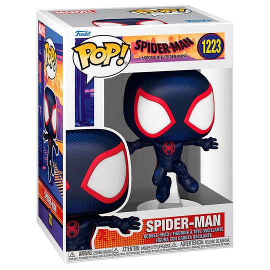 Figurine Funko POP Spider-Man Across the Spiderverse en vinyle de 9 cm dans sa boîte vitrine