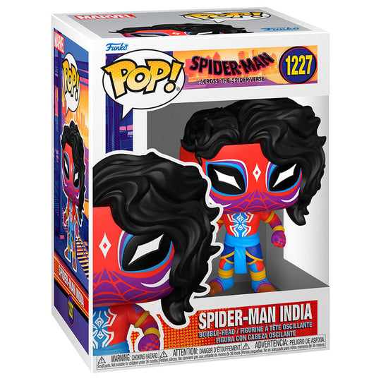 Figurine Funko POP Spider-Man India Marvel Spiderverse en vinyle de 9 cm dans sa boîte vitrine