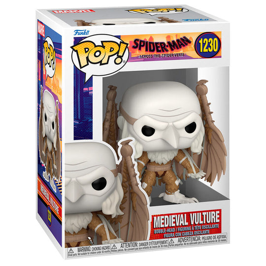 Figurine Funko POP Vautour Médiéval de Spiderman Across the Spiderverse, vinyle 9 cm dans boîte vitrine