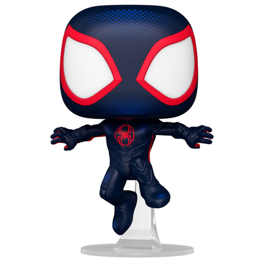 Vue rapprochée de la figurine Funko POP Spider-Man Across the Spiderverse avec détails colorés et emballage