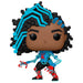 Détail de la figurine Funko POP Spiderman Across the Spiderverse montrant les couleurs et le design vinyle
