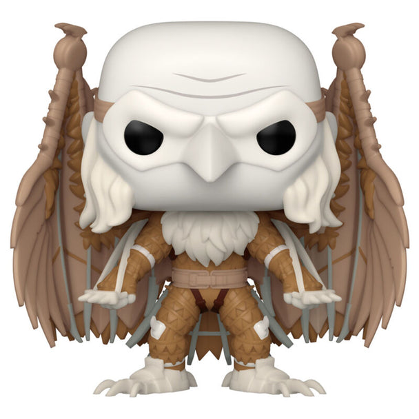 Détail de la figurine Funko POP Vautour Médiéval Marvel avec boîte collector transparente