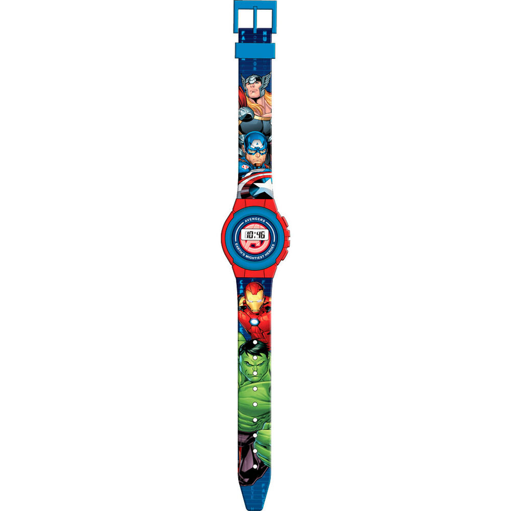 Montre digitale Marvel Avengers pour enfants avec bracelet coloré et affichage numérique clair