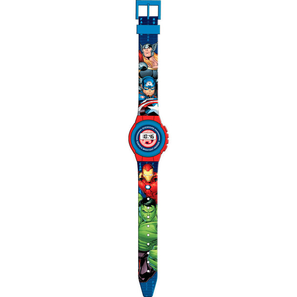 Montre digitale Marvel Avengers pour enfants avec bracelet coloré et affichage numérique clair