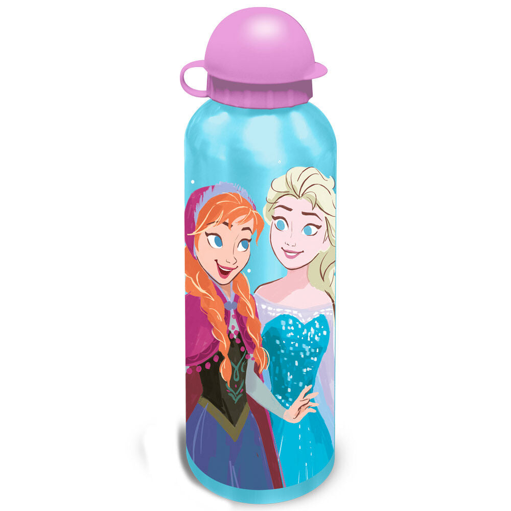 Ensemble complet lunch box et gourde Disney La Reine des Neiges présenté sur fond blanc, idéal pour repas nomades.