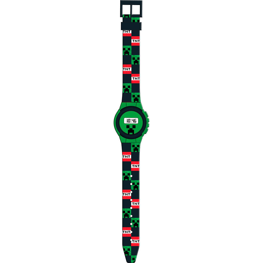 Montre digitale Minecraft KIDS LICENSING vue de face avec écran digital et design pixelisé
