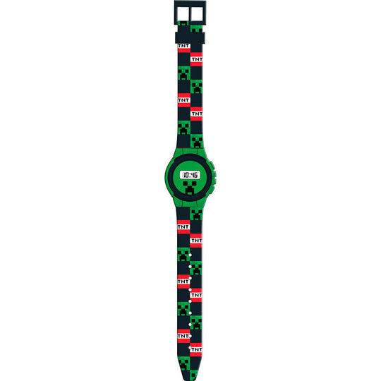 Montre digitale Minecraft KIDS LICENSING vue de face avec écran digital et design pixelisé