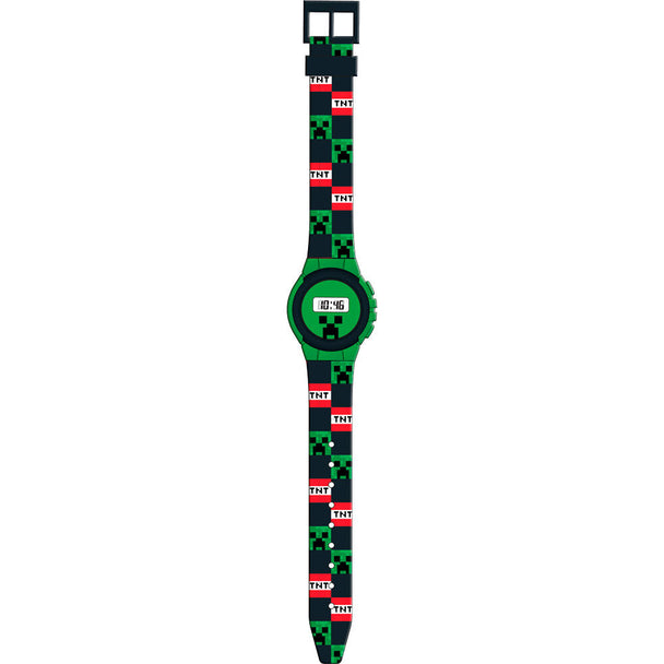 Montre digitale Minecraft KIDS LICENSING vue de face avec écran digital et design pixelisé