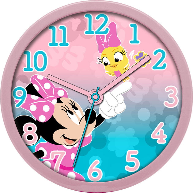 Horloge murale Disney Minnie de 25 cm avec design coloré et personnage Minnie Mouse