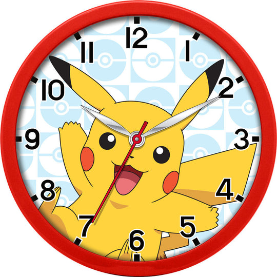 Horloge murale Pokémon de 25 cm avec design coloré et personnages emblématiques pour chambre enfant