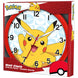 Vue rapprochée de l'horloge murale Pokémon KIDS LICENSING montrant les détails des aiguilles et du cadran