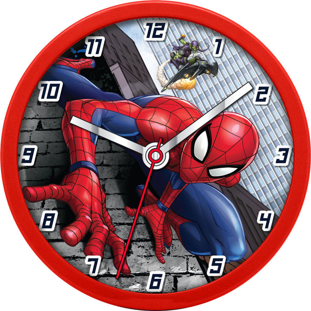 Horloge murale Spiderman Marvel de 25cm avec cadran coloré et chiffres visibles
