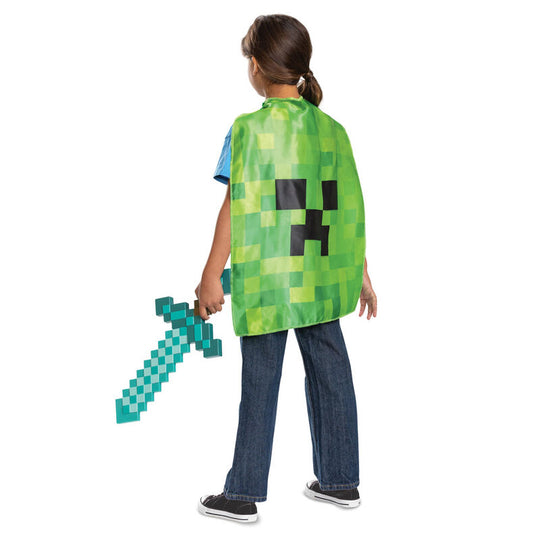 Image des accessoires du costume Minecraft Layer, mettant en avant la qualité des matériaux.
